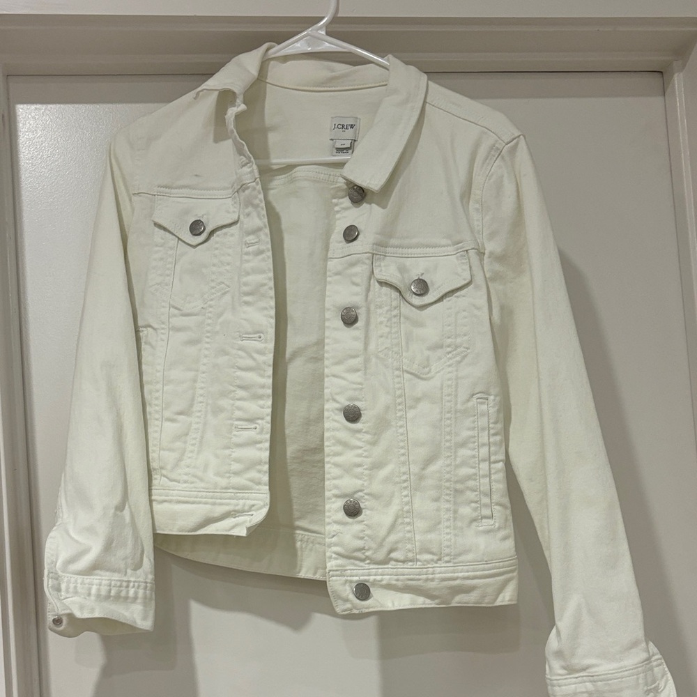 J. Crew Women's White Jean Jacket